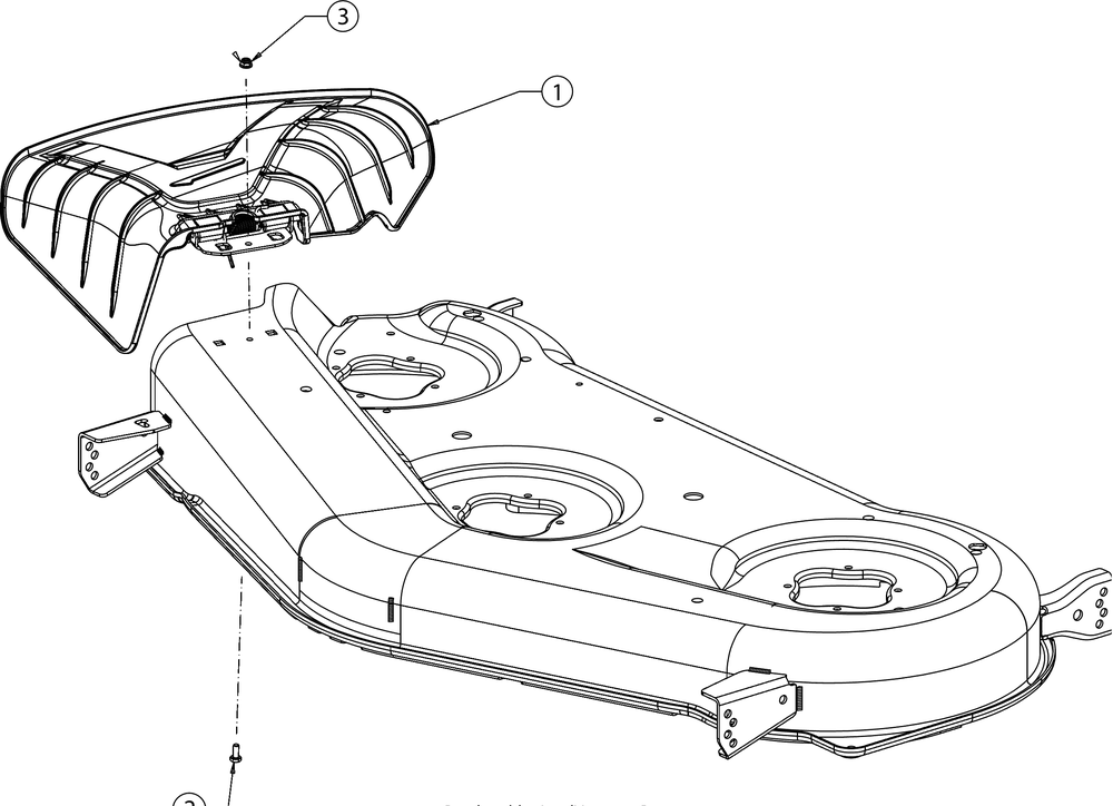 Discharge Chute Diagram and Parts List for RZT-S50KH (17ARCBDQ056)(2016) Cub Cadet Lawn Tractor